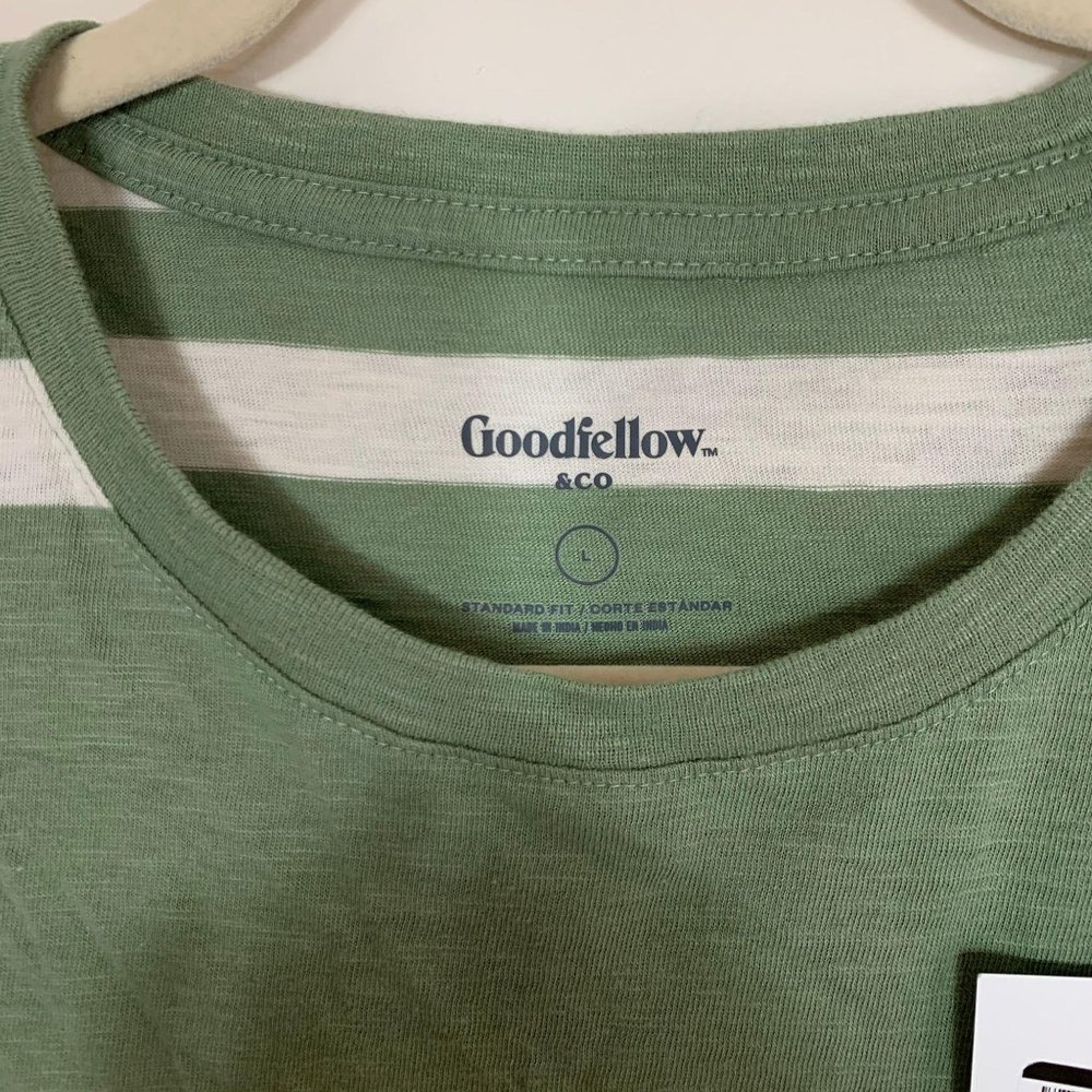 Goodfellow & Co Cotton Crewneck Tee Green Large - Picture 3 of 6